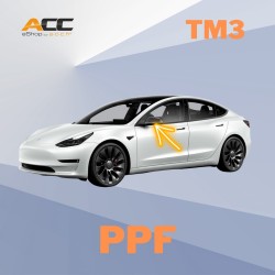 PPF film for the protection of mirrors for Tesla Model 3