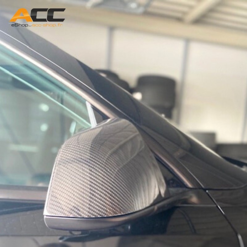 Coques de rétroviseur en véritable Carbone style M3 compatible Tesla Model Y