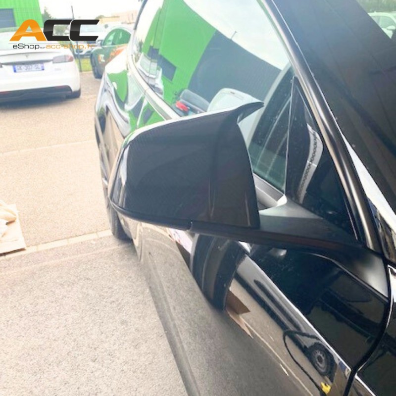 Coques de rétroviseur en véritable Carbone style M3 compatible Tesla Model Y