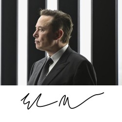 Sticker signature Elon Musk