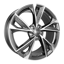 Full Wheel Pack | 19" MAM RS6 Grey Front Polish Rims for Tesla Model Y