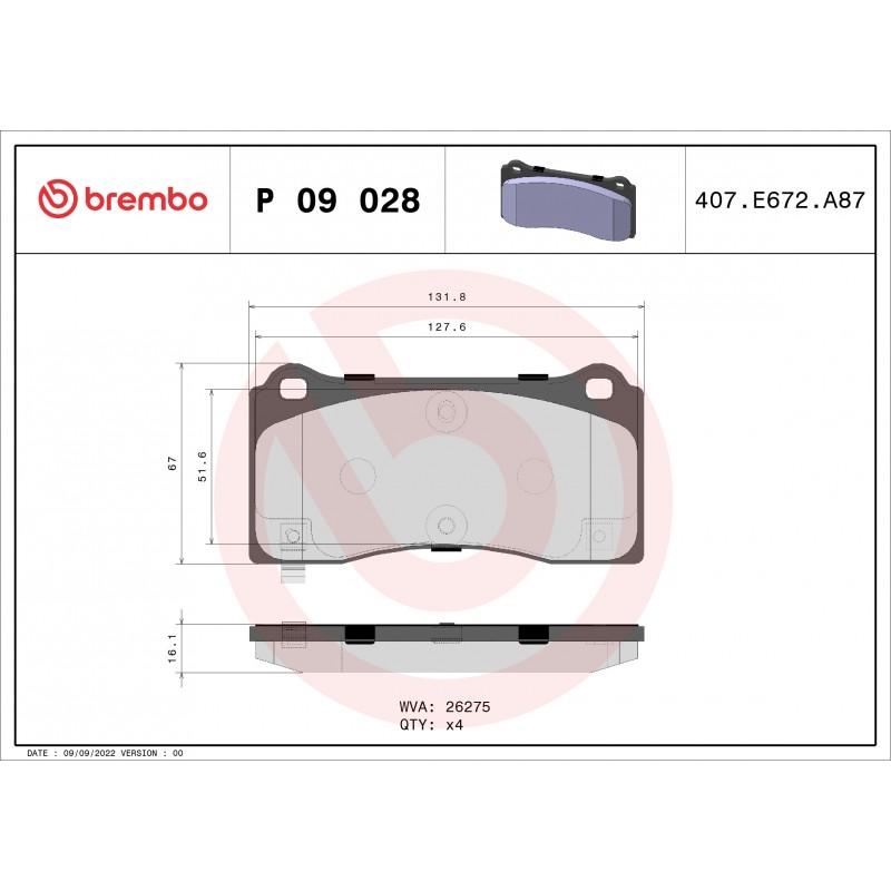 Vordere Bremsbeläge Brembo Tesla Model 3 & Y ohne Performance