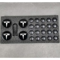 Kit centres de roues avec caches écrous pour jantes Tesla  - 3