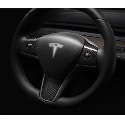 Insert volant en véritable carbone pour tesla model 3 &amp; Y