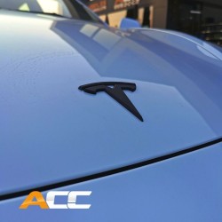 Matte black Tesla Model S logo covers